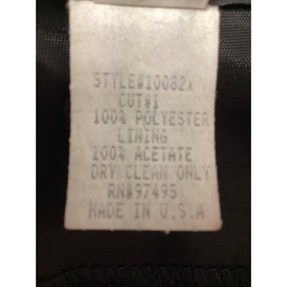 VTG Dave & Johnny Laura Ryner Black Sleeveless Evening Gown Rhinestone Trim 18 - Picture 7 of 7